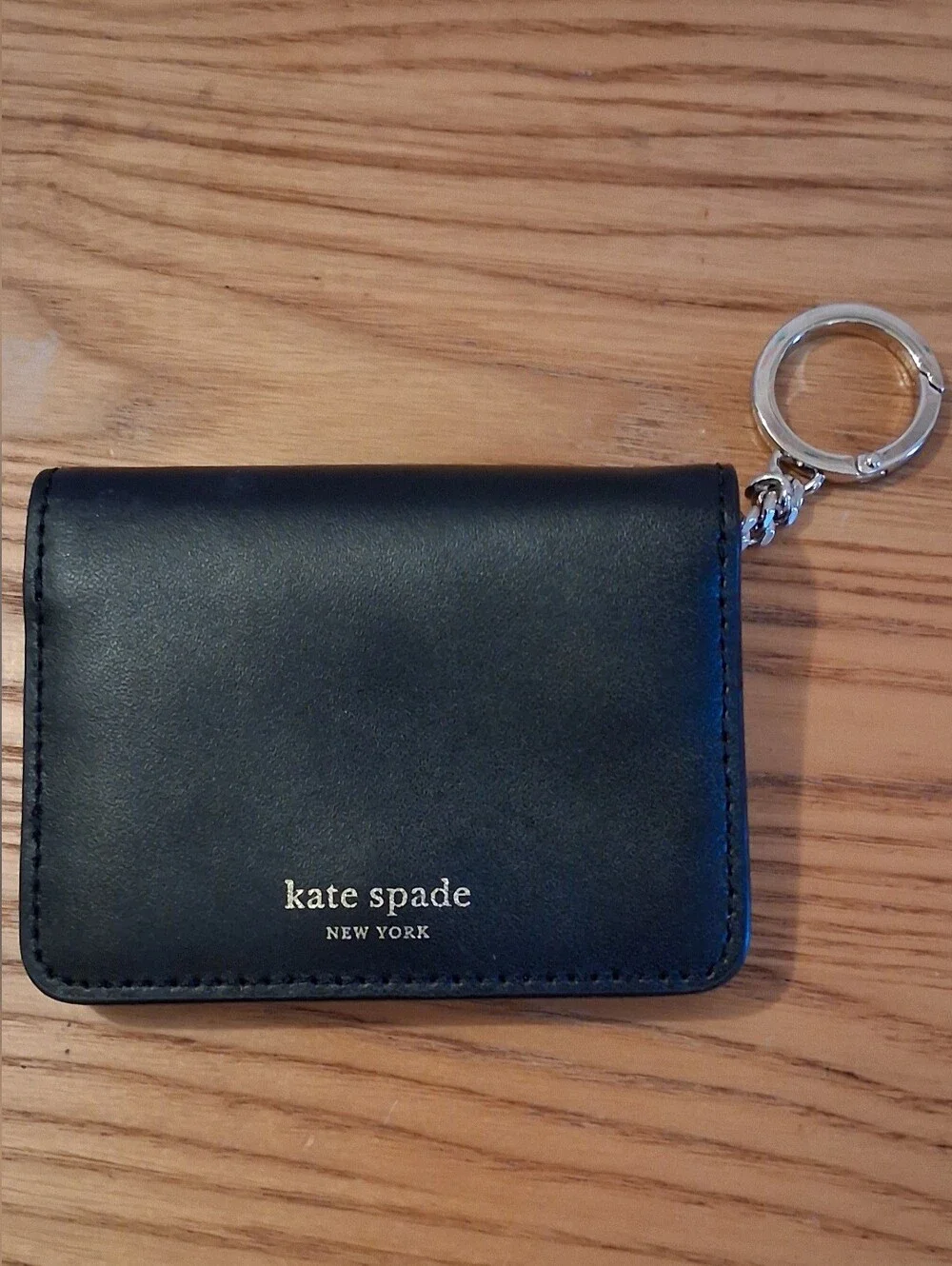 NWOT Kate Spade Nadine Black Leather Casual Everyday Keychain Keycard Wallet